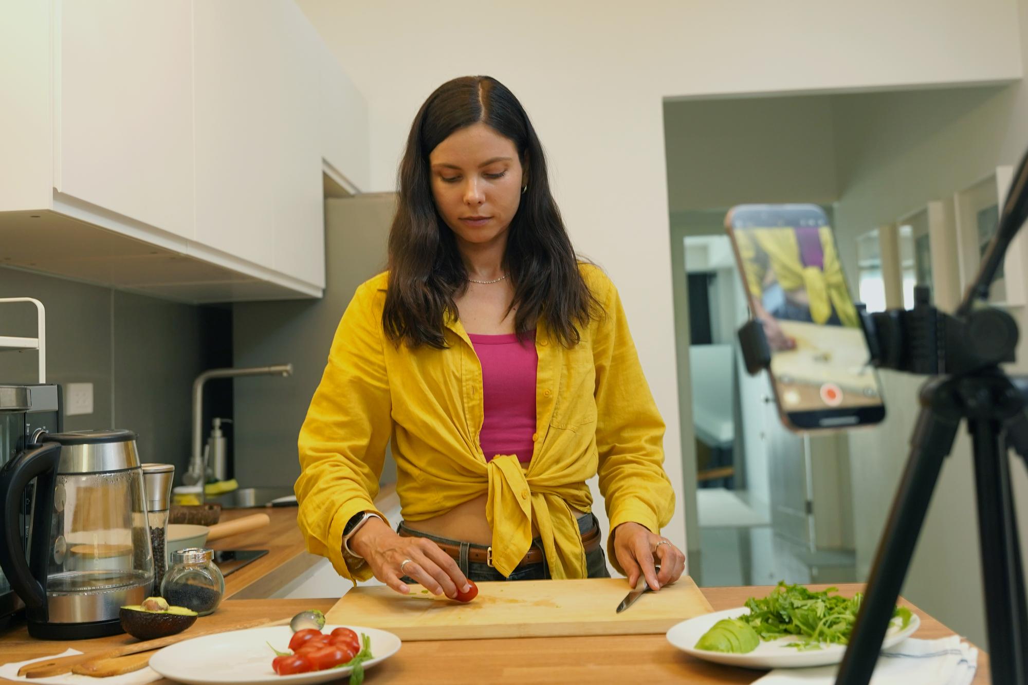 Founder teaching in a kitchen studio